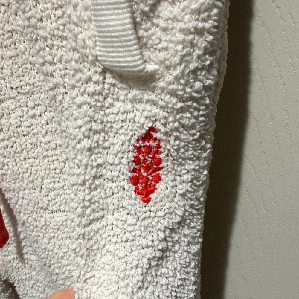 Free People Cozy White and Red Joggers Size M - Picture 3 of 7